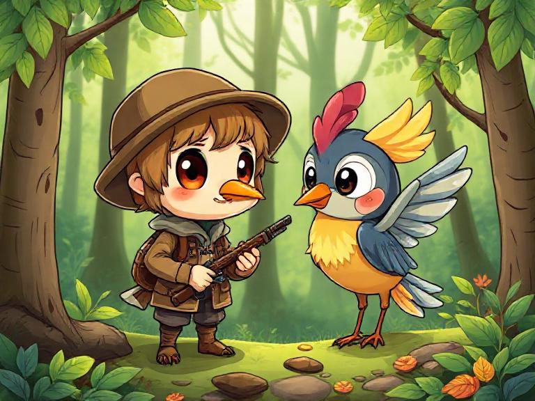 Avcı Kardeşlerle Büyülü Kuş Masalı